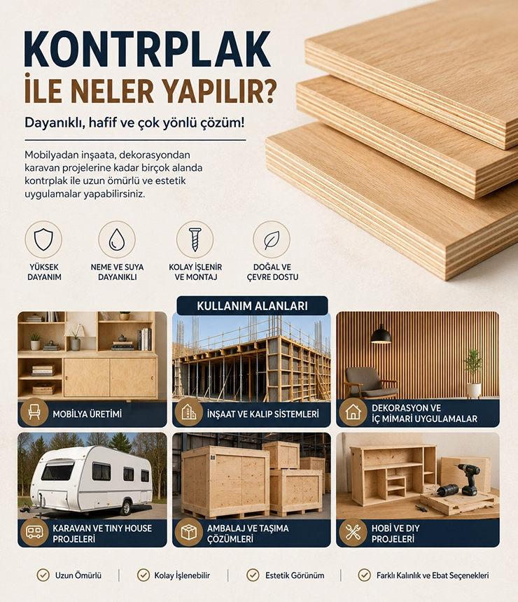 Kontrplak ile çeşitli kullanım alanları